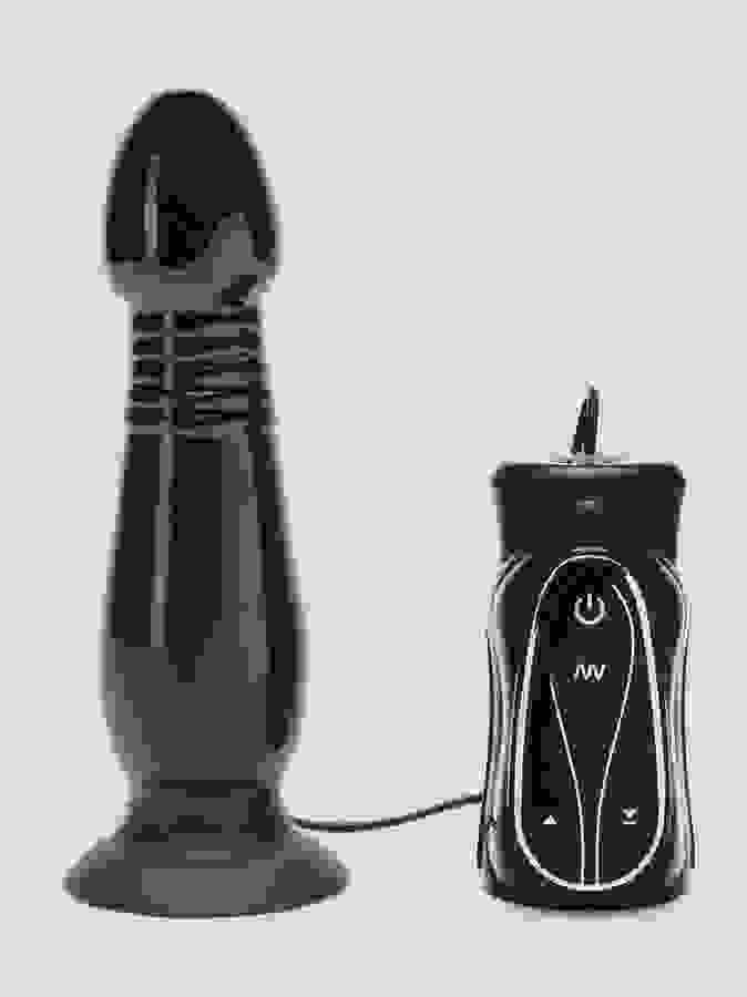 Booty Blaster 10 Function Thrusting Vibrating Butt Plug, Black, hi-res